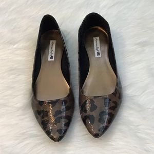 American Eagle Brown/Black Cheetah Flats 7.5